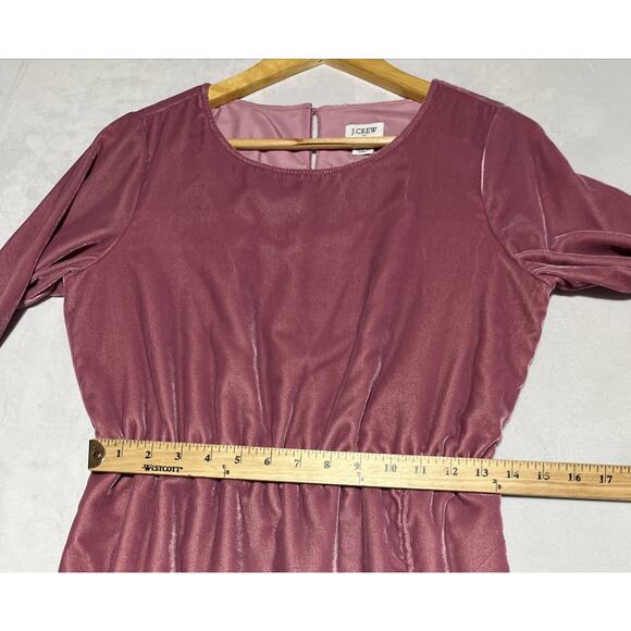 J Crew Velvet Tulip Hem Dress Size 4 Guava Berry - Runs Large - Picture 9 of 14